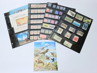 4 Plastic Pages of World Stamps. See Images