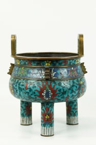 Chinese Ming Cloisonne Censer Jing Tai Mark