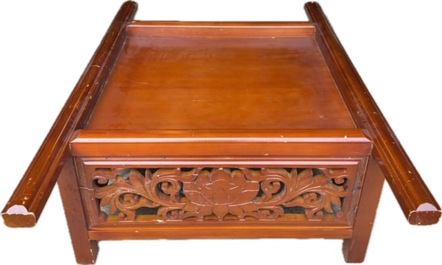 Korean Wood Tea Table & Side Pole Handles (1 of 7)