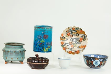 3 Old Chinese Porcelains; 3 Japanese Ceramics