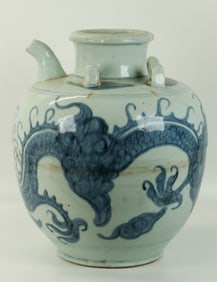 Chinese Blue & White Porcelain Pitcher