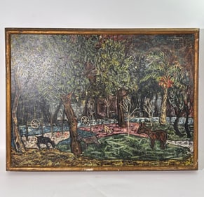 Gesner Armand; Haitian Landscape & Animals 1957