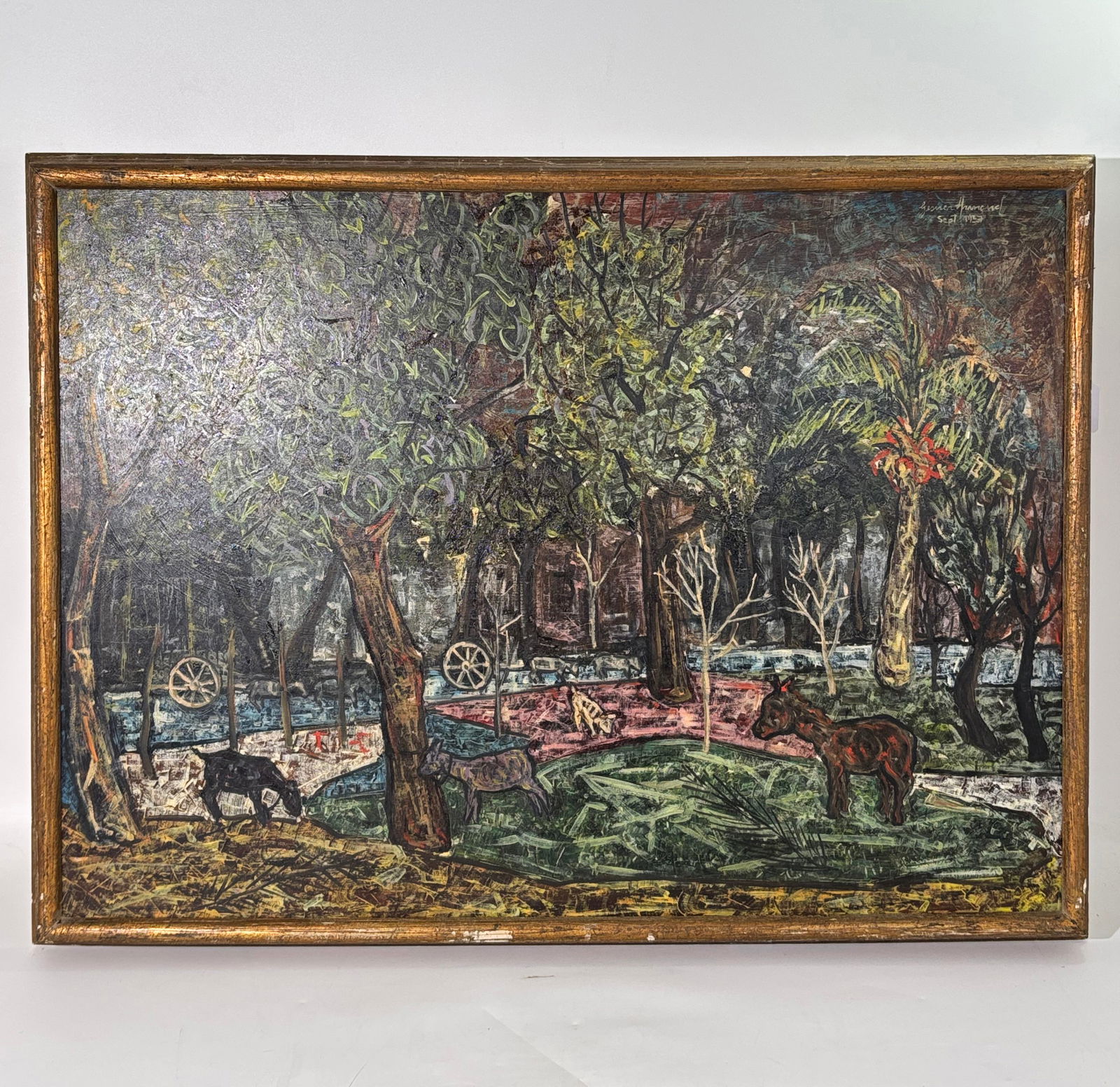 Gesner Armand; Haitian Landscape & Animals 1957 (1 of 5)