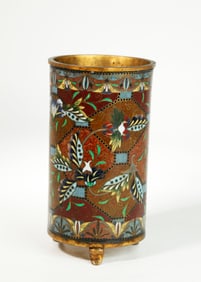 Japanese Aventurine Shippo Cloisonne Brush Pot