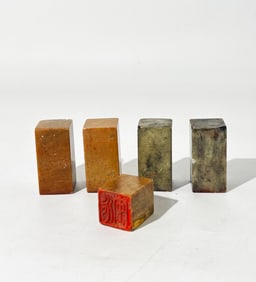 5 Chinese Shoushan Soapstone Carved Seals