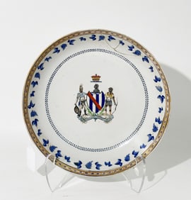 Chinese 18th C Annesley Armorial Porcelain Lg Bowl