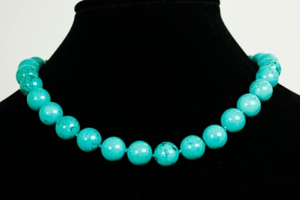 30 Chinese Turquoise Bead Necklace