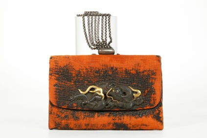 Japanese 19 C Tobacco Pouch Fine Dragon Closure