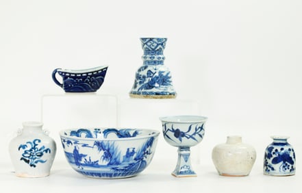 7 Chinese Blue & White Porcelains