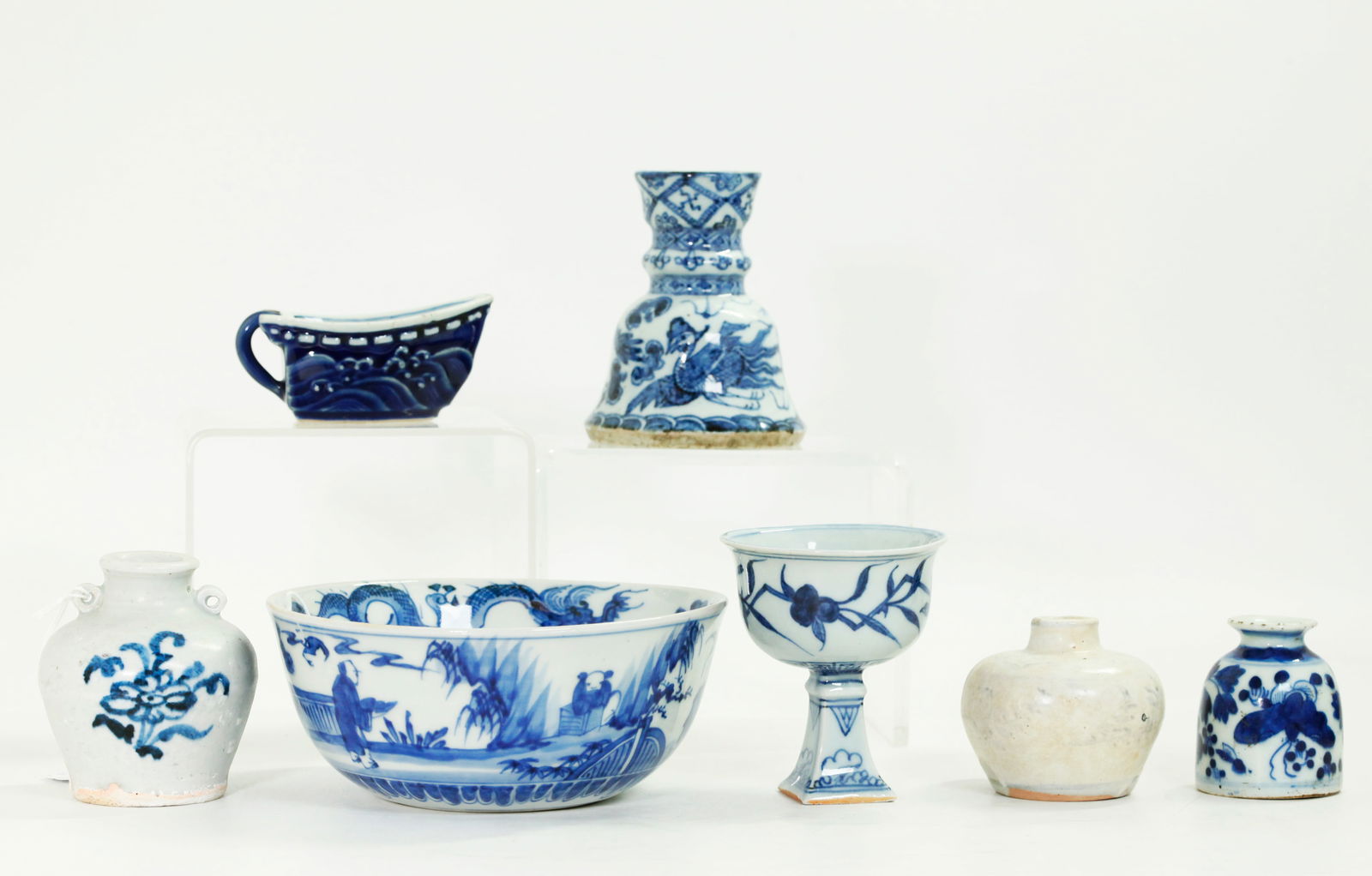 7 Chinese Blue & White Porcelains (1 of 11)