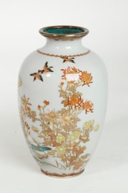 Fine Japanese Silver Wire Shippo Cloisonne Vase