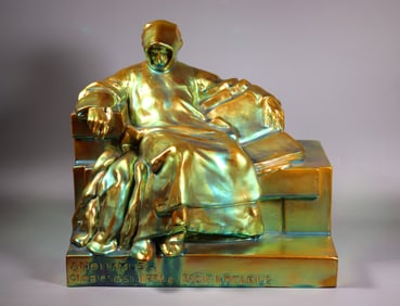 Zsolnay Hungary Ceramic Statue of 1903 "Anonymus"
