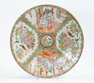 Rose Mandarin Porcelain Round Enameled Charger