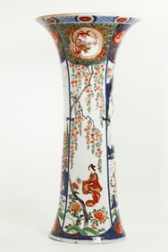 Lg Japanese Edo Period Arita Porcelain Iro-e Vase