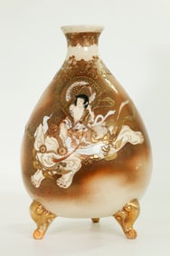 Japanese Satsuma Porcelain Gourd Shaped Vase