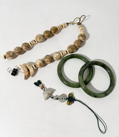 4 Chinese Jade Jadeite Jewelry Parts