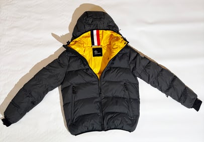 Moncler Grenoble Men's Gray Hooded Down Jacket