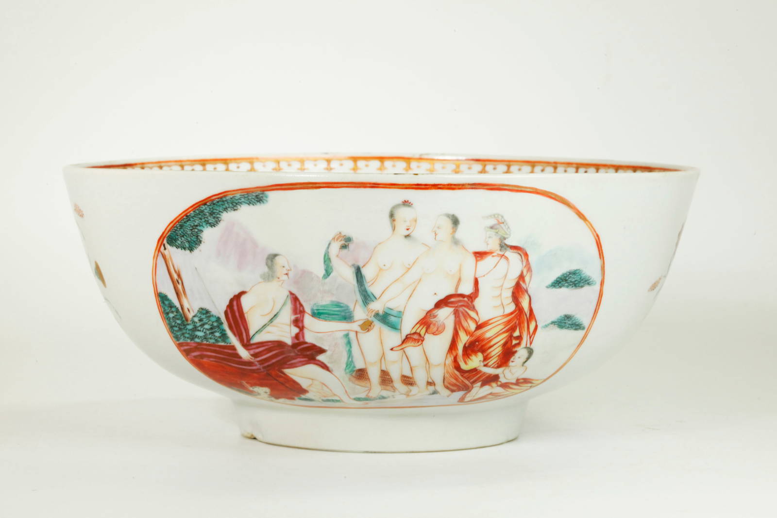 Rare Chinese Export Porcelain Judgment Paris Bowl