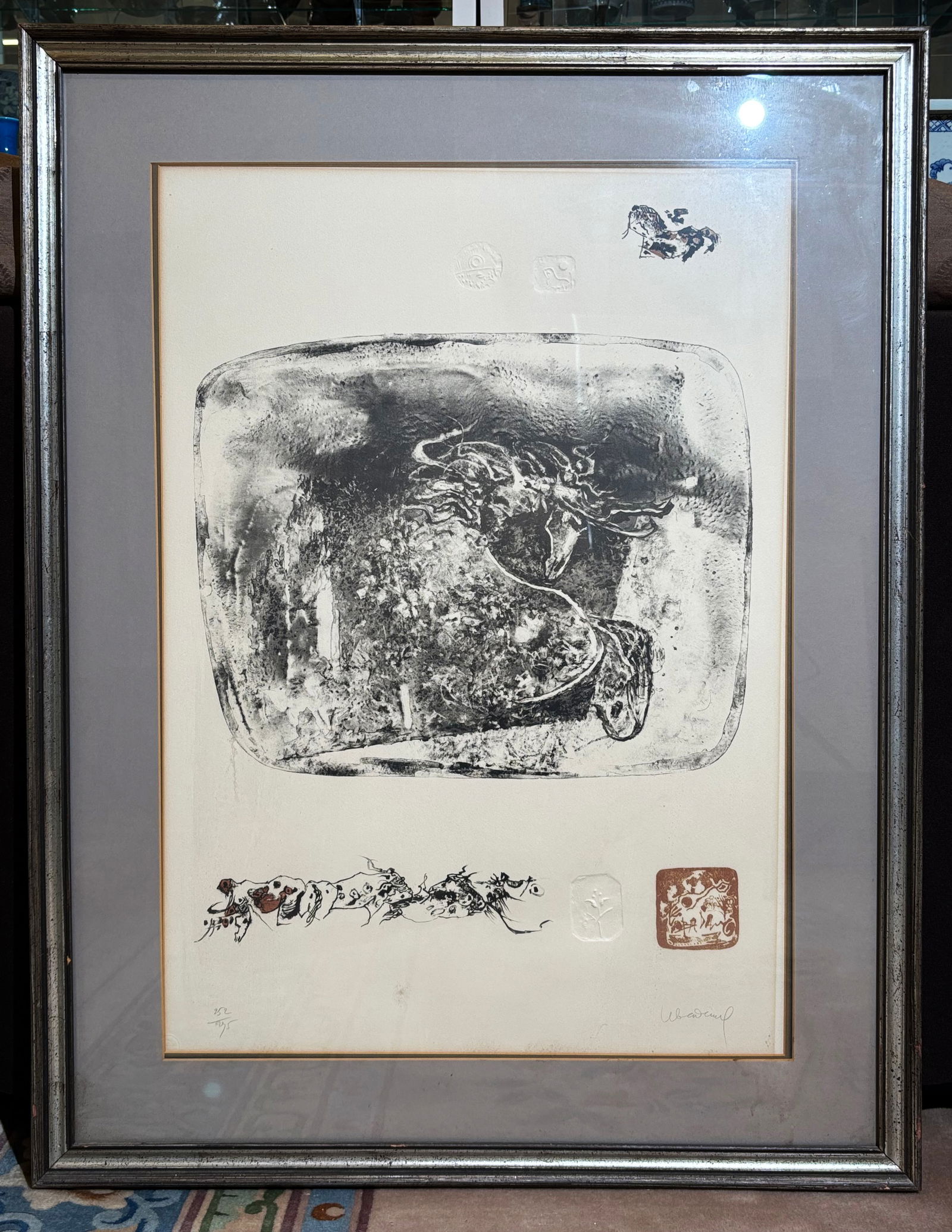 Hoi Lebadang, Horses #V, C.1974 Lithograph (1 of 5)