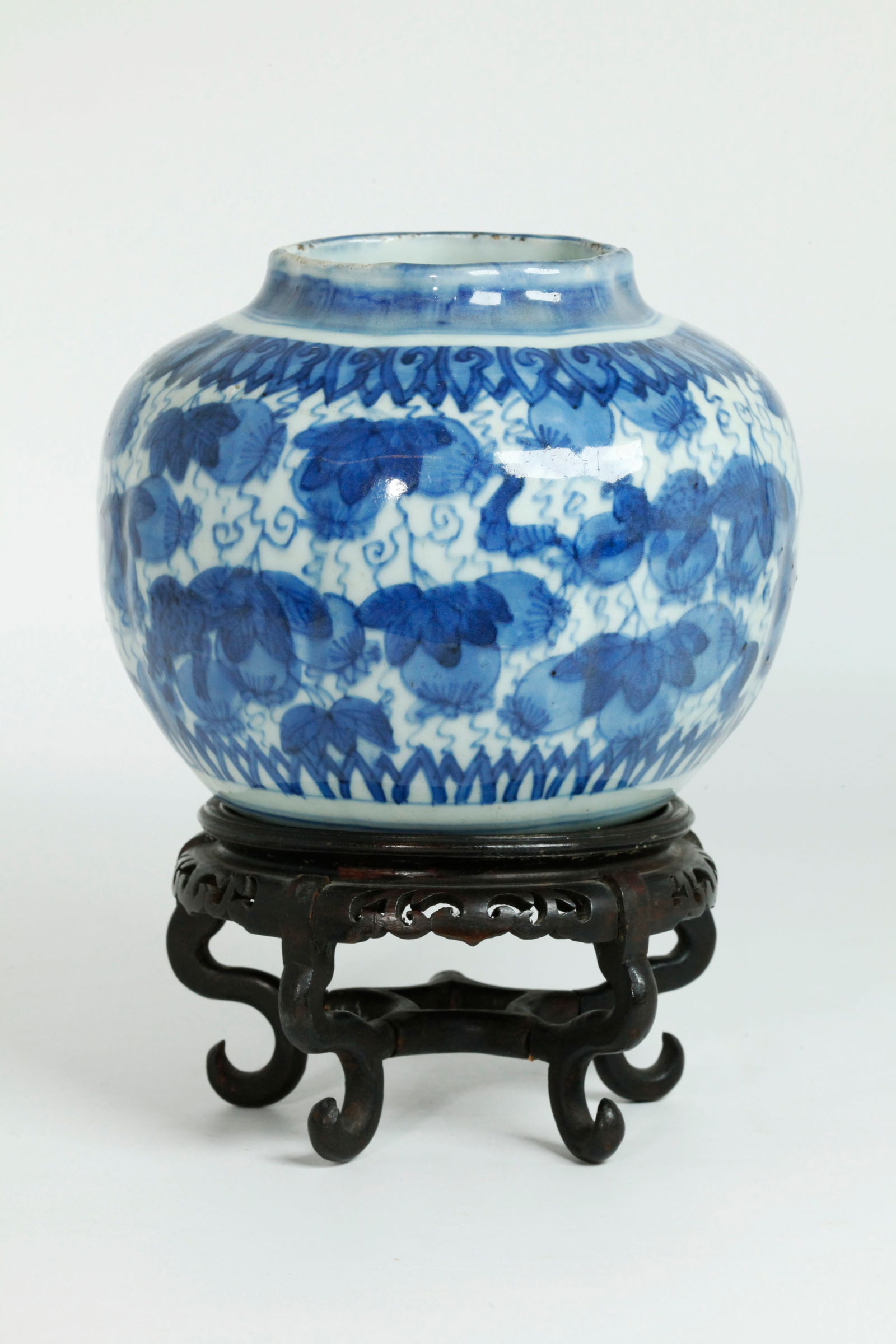 Chinese Blue & White Porcelain Squirrel Melon Jar (1 of 5)