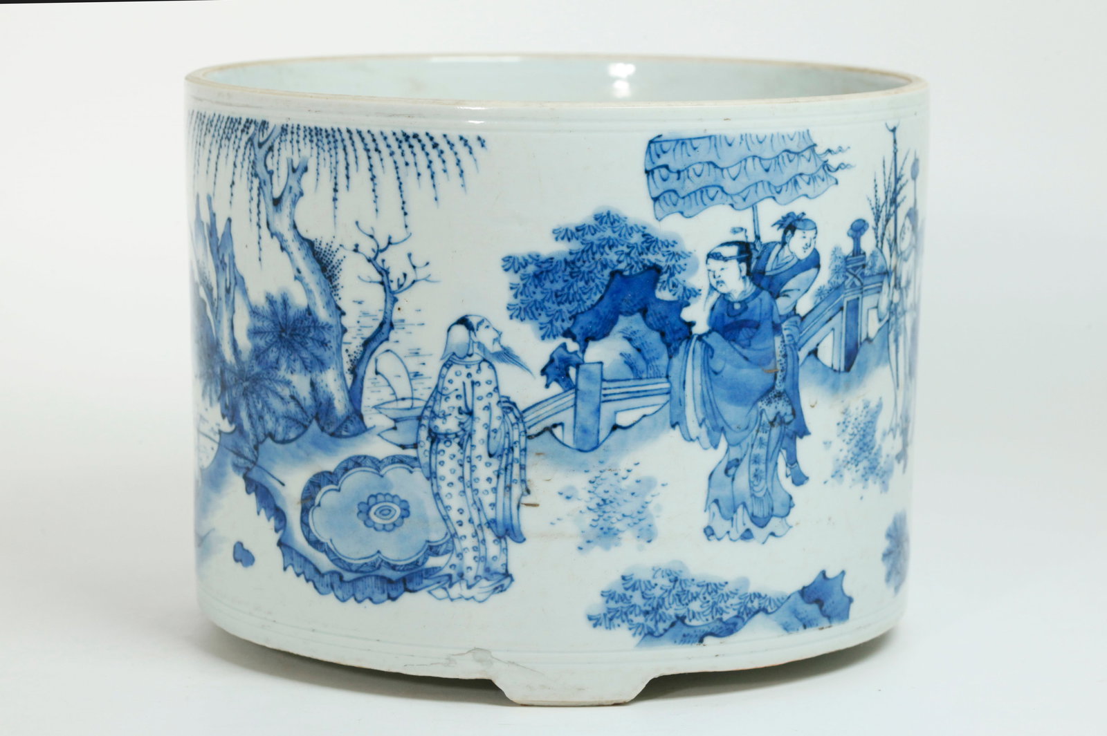 Chinese Blue & White Porcelain Brush Pot (1 of 5)