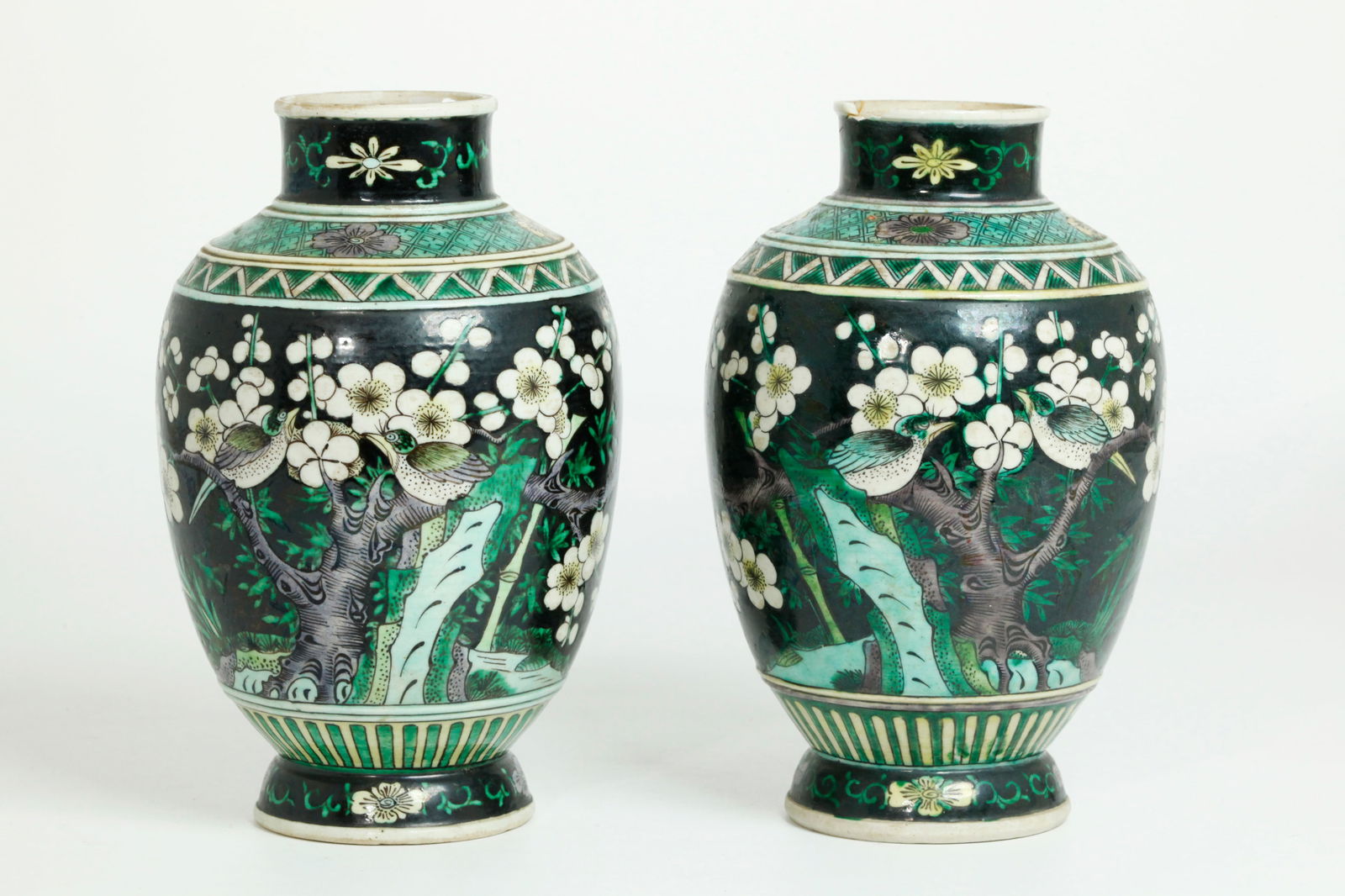 Rare Chinese Famille Noire Biscuit Porcelain Jars (1 of 5)
