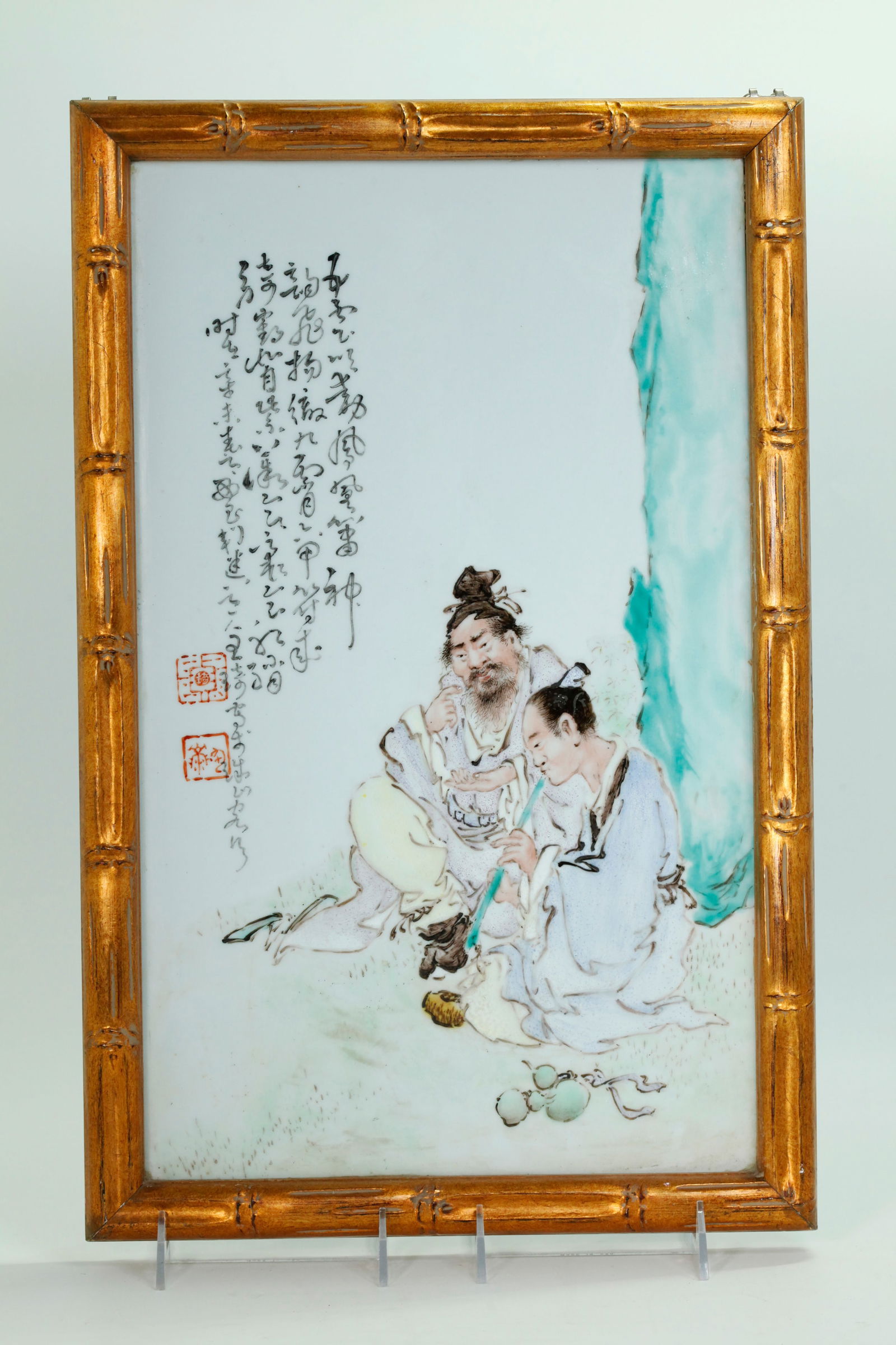 Chinese Artist Enameled Porcelain Plaque (1 of 4)