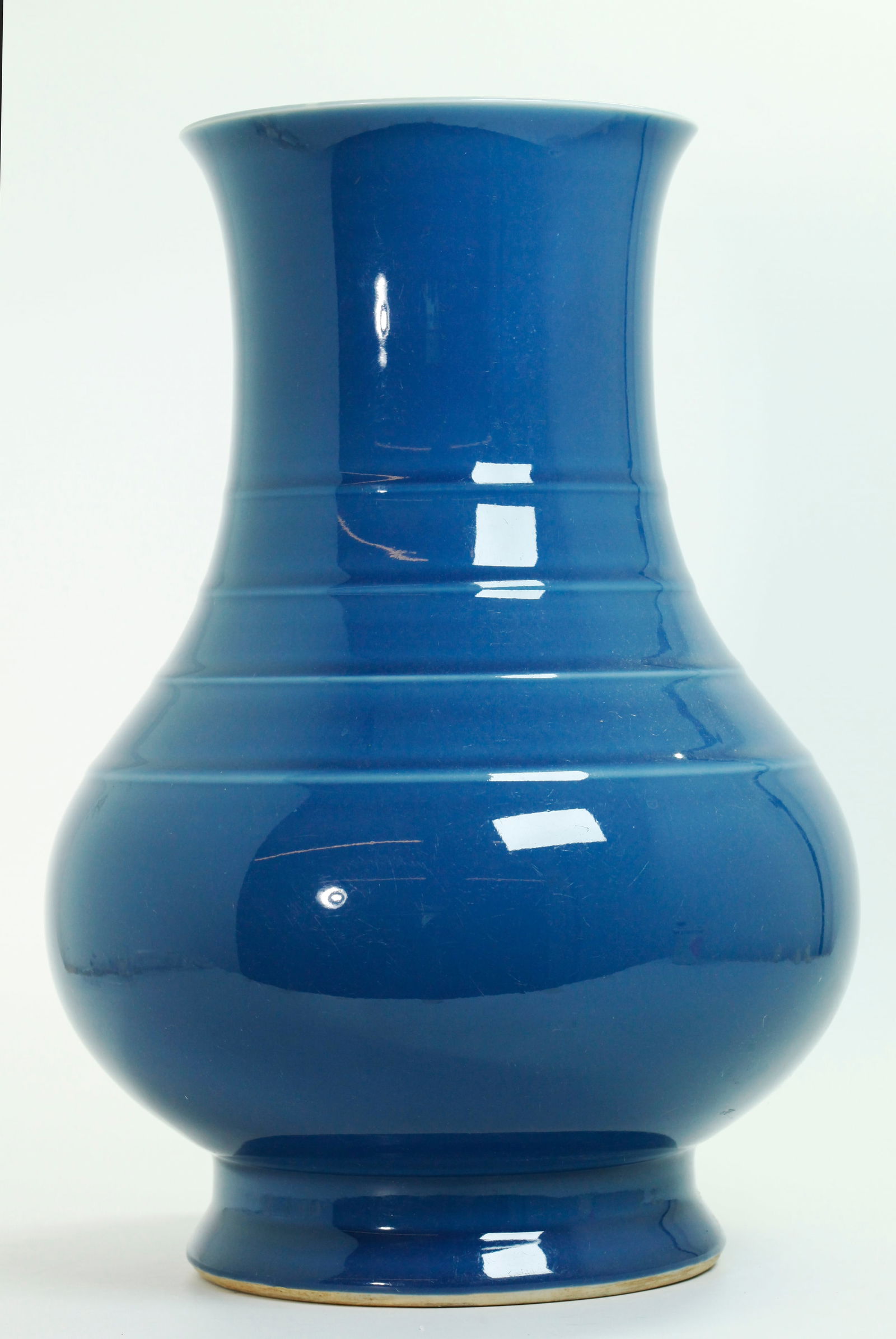 Chinese Blue Monochrome Porcelain Hu Vase (1 of 5)