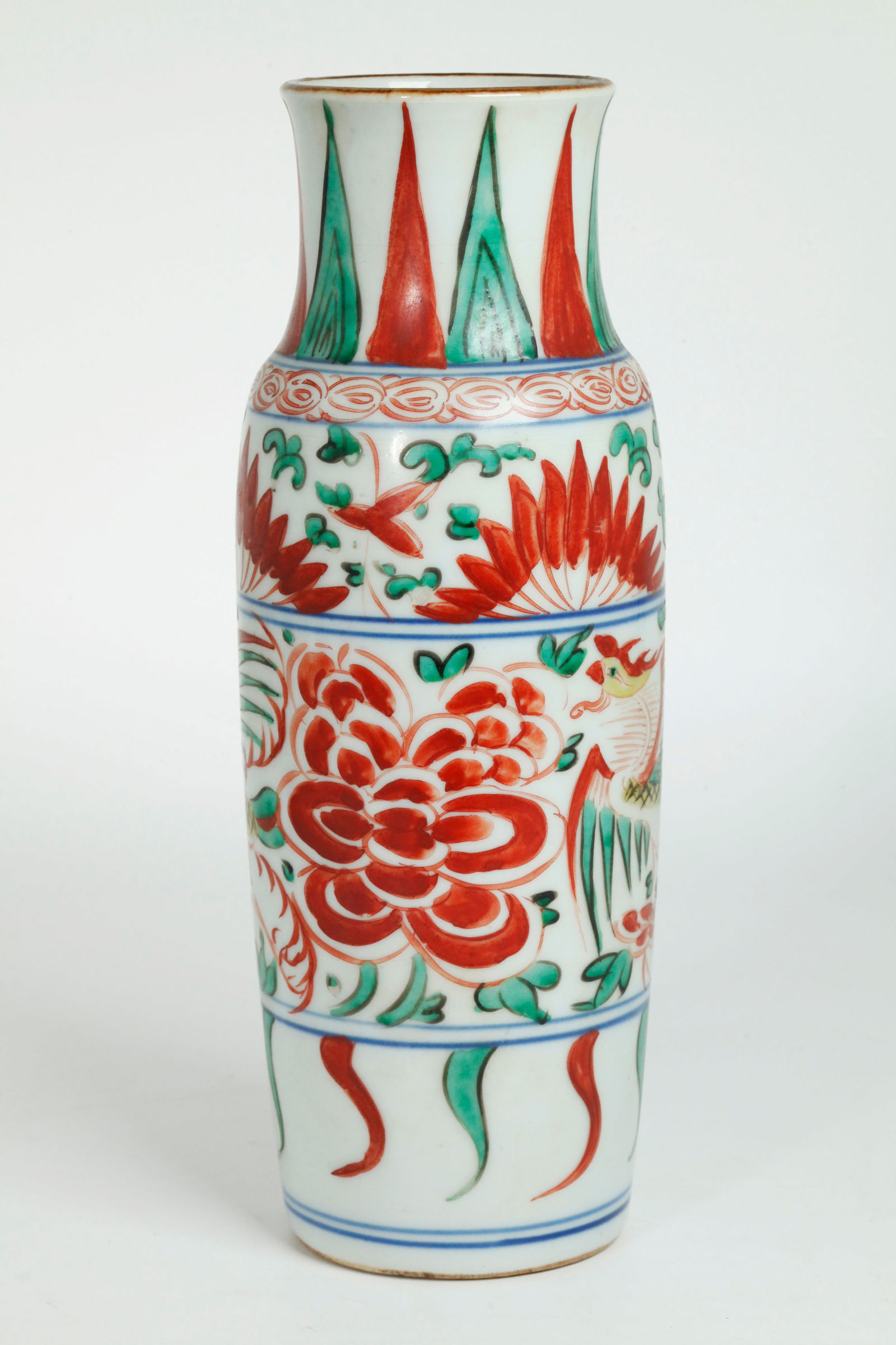 Chinese Early Qing Wucai Porcelain Sleeve Vase (1 of 5)