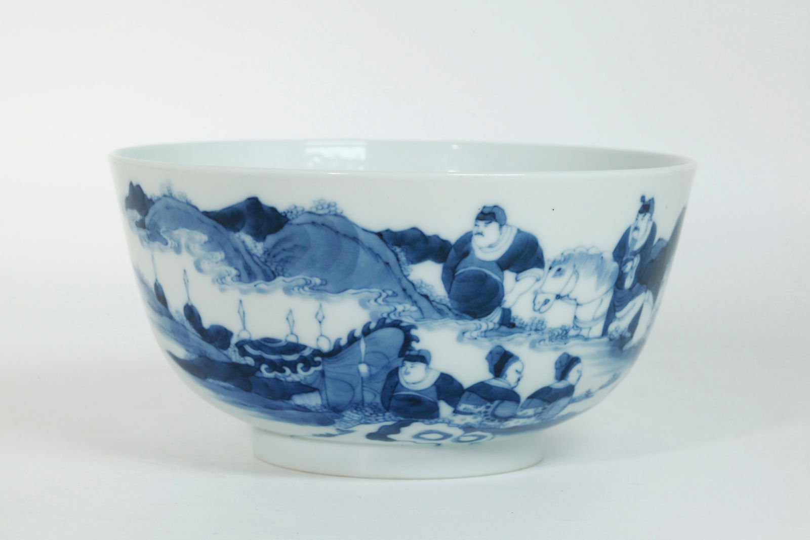 Lg Chinese Porcelain Bleu de Hue Bowl, Nei Fu Mark (1 of 5)
