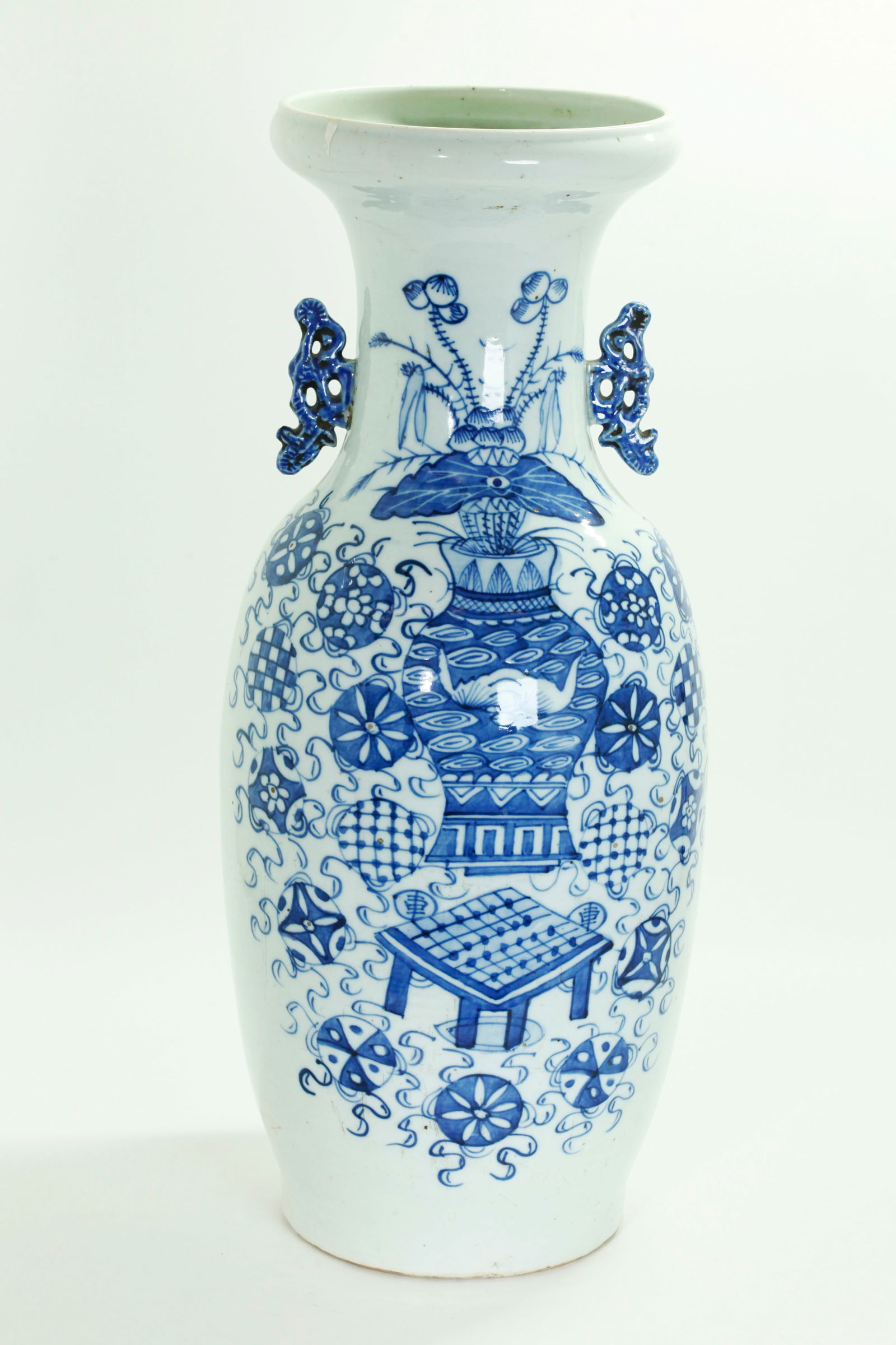 Large Chinese Blue & White Porcelain Vase (1 of 5)
