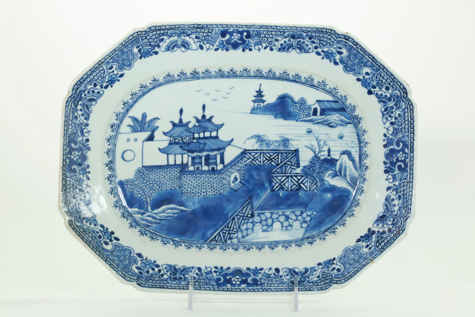 Chinese 1800 Export Blue White Porcelain Platter (1 of 5)