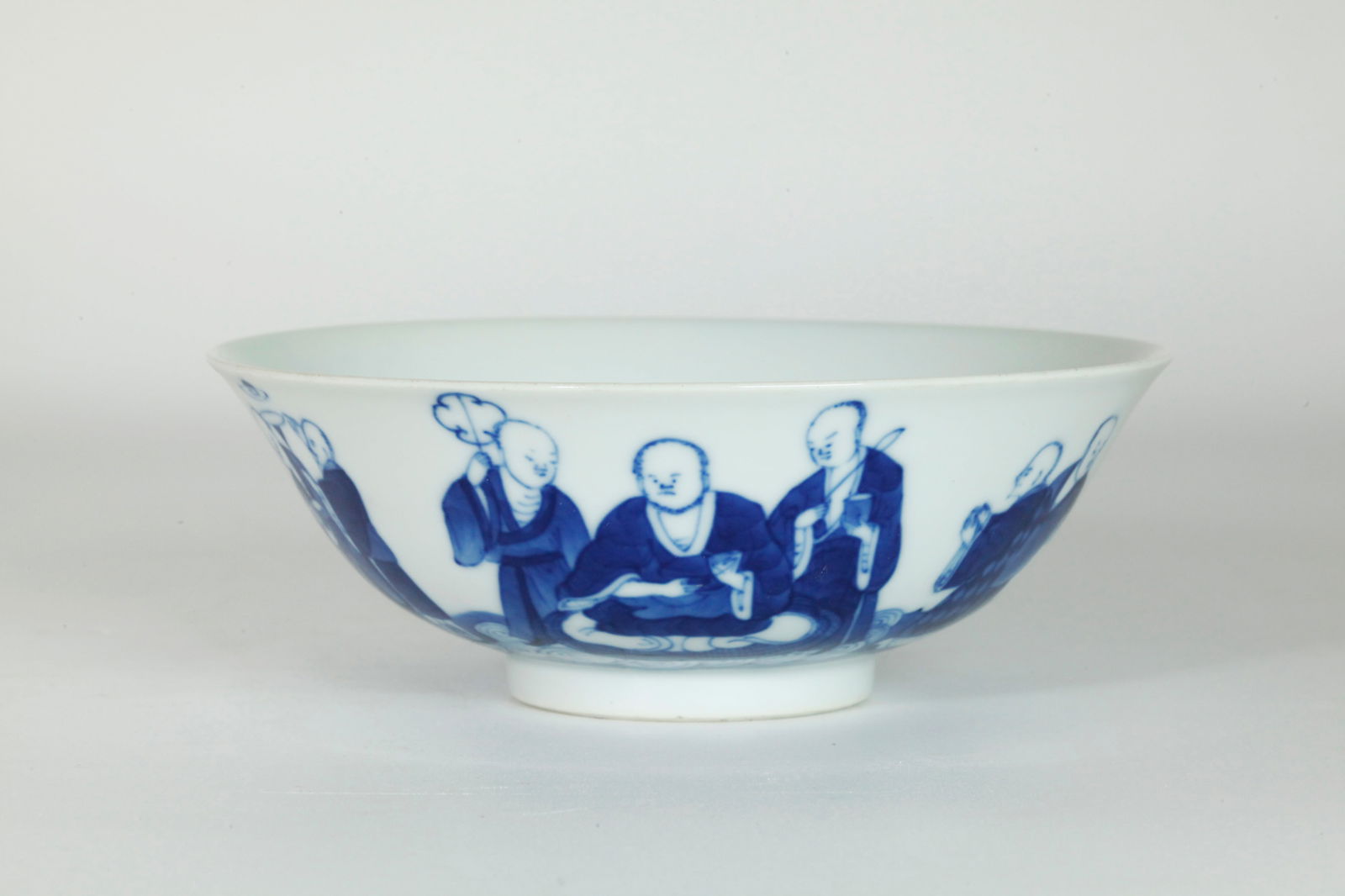 Chinese Qing Blue & White Porcelain Lohan Bowl (1 of 6)