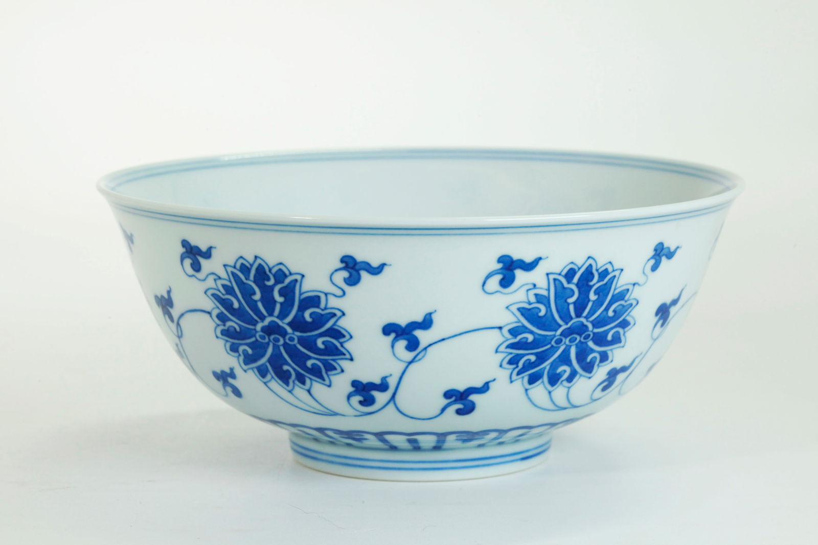 Chinese Blue & White Porcelain Lotus Bowl (1 of 5)