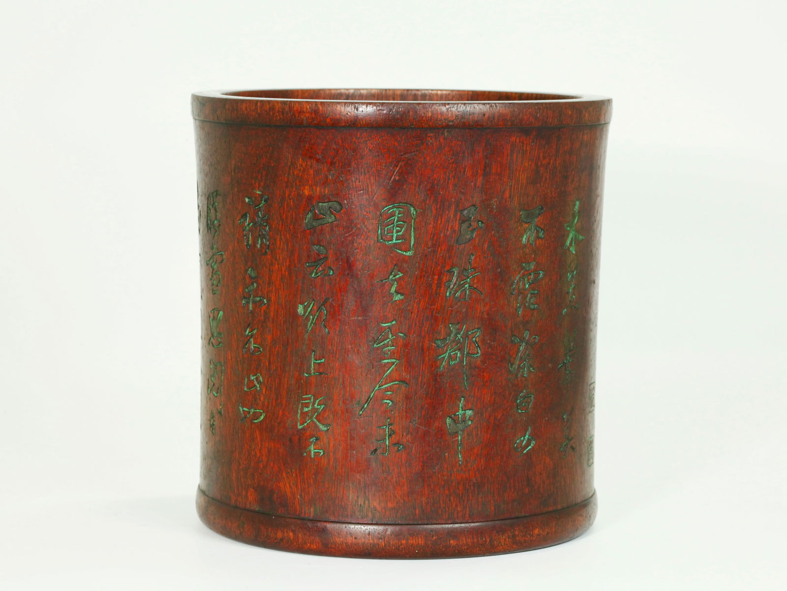 Lg Chinese Dark Hard Wood Calligraphy Brush Pot (1 of 6)