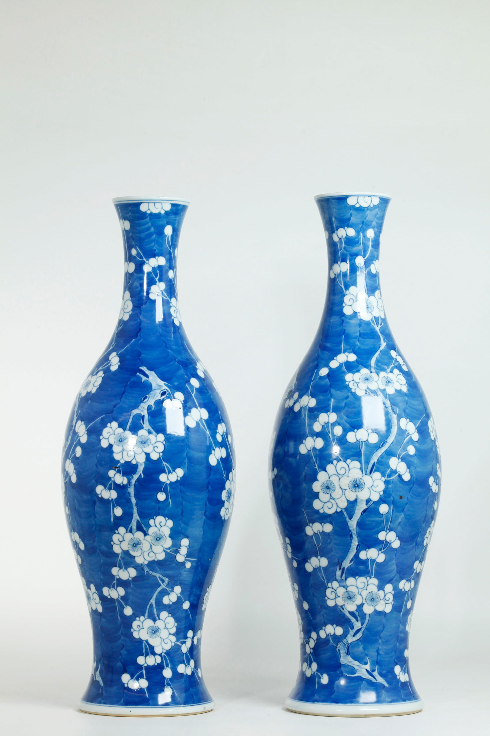 Pr Chinese 19th C Blue & White Porcelain Vases (1 of 5)