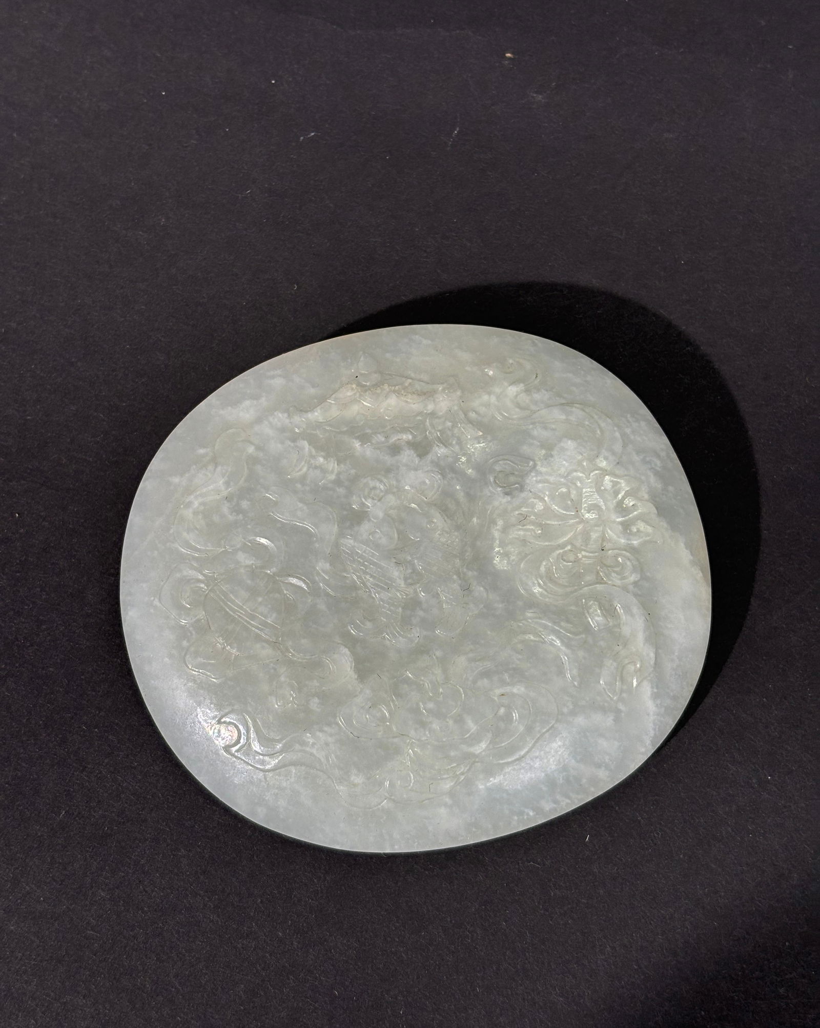 Fine Chinese 18th C White Jade Buddhist Plaque (1 of 4)