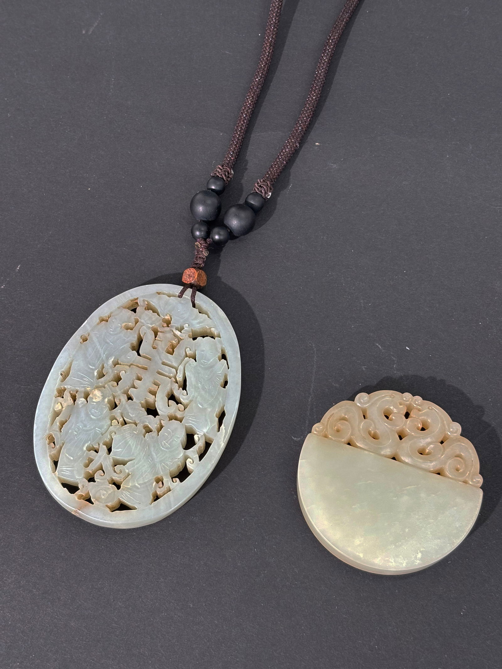 2 Chinese Pale Celadon Jade Pendants (1 of 6)