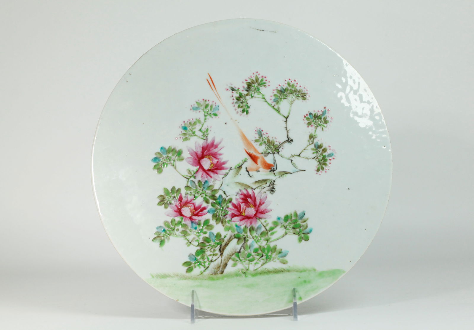 Chinese Qing Enameled Porcelain Round Plaque (1 of 5)