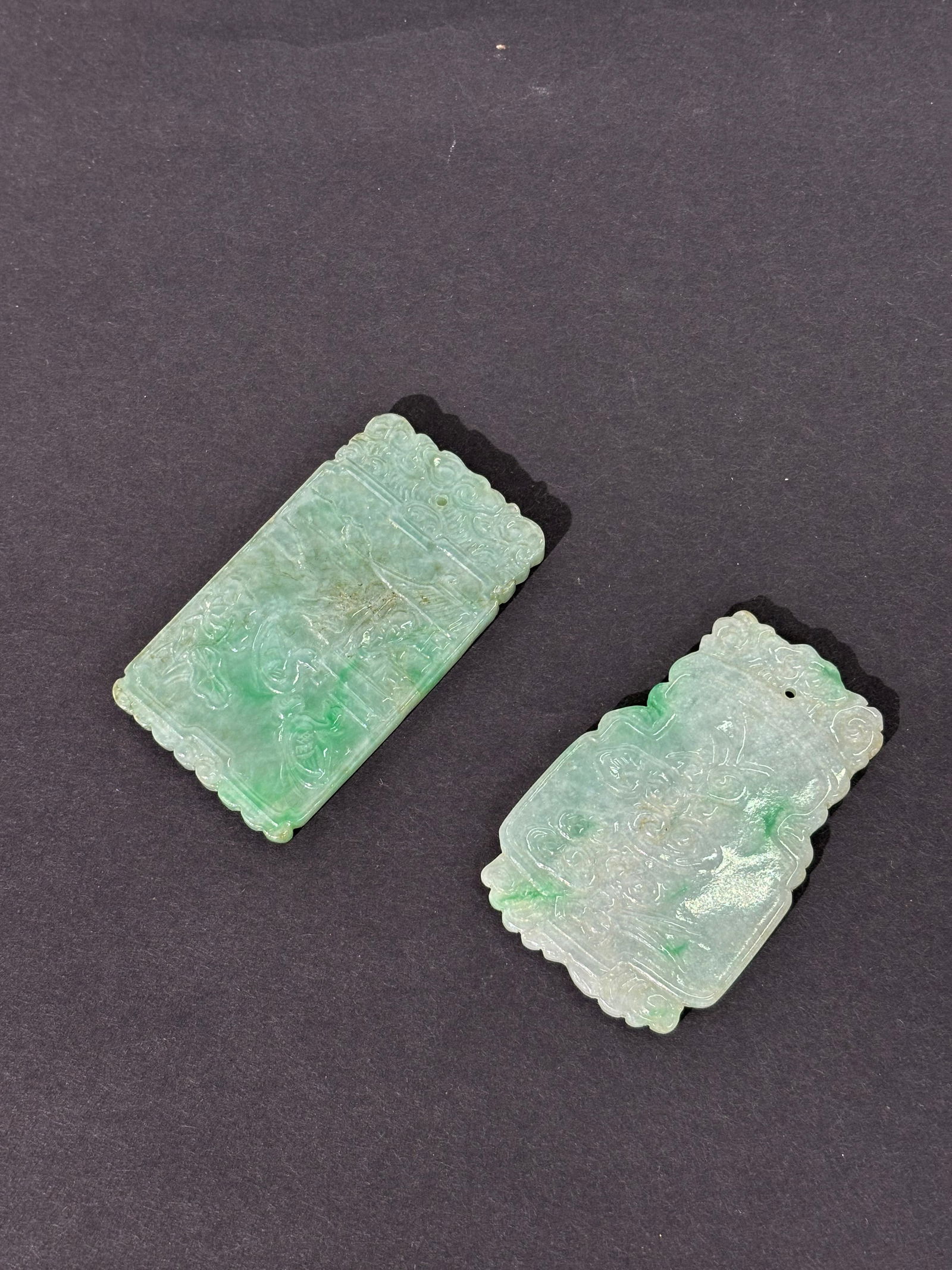 2 Chinese Pale Green Translucent Jadeite Pendants (1 of 6)