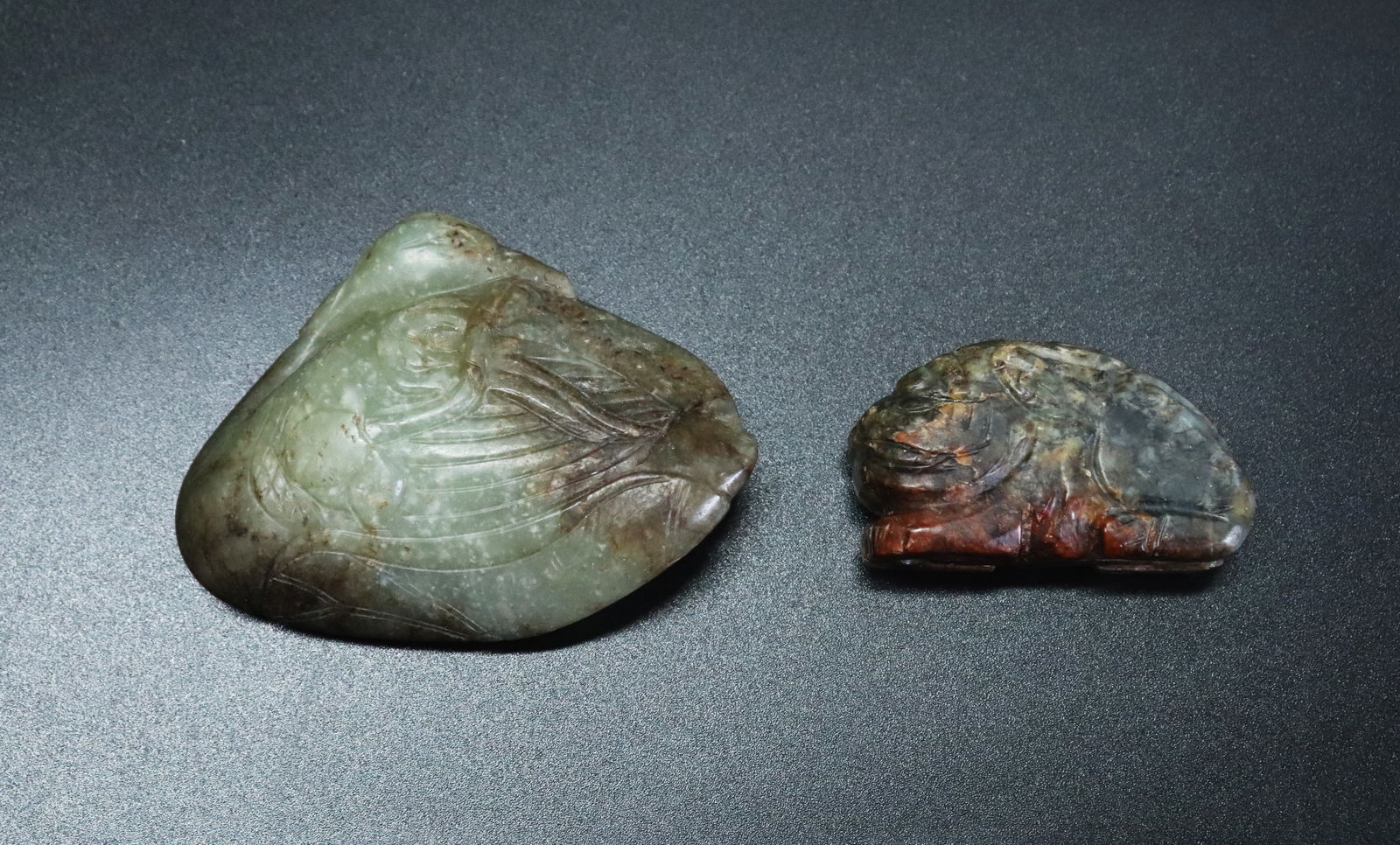 2 Chinese Qing Carved Celadon Jade Toggles - 2 (1 of 5)