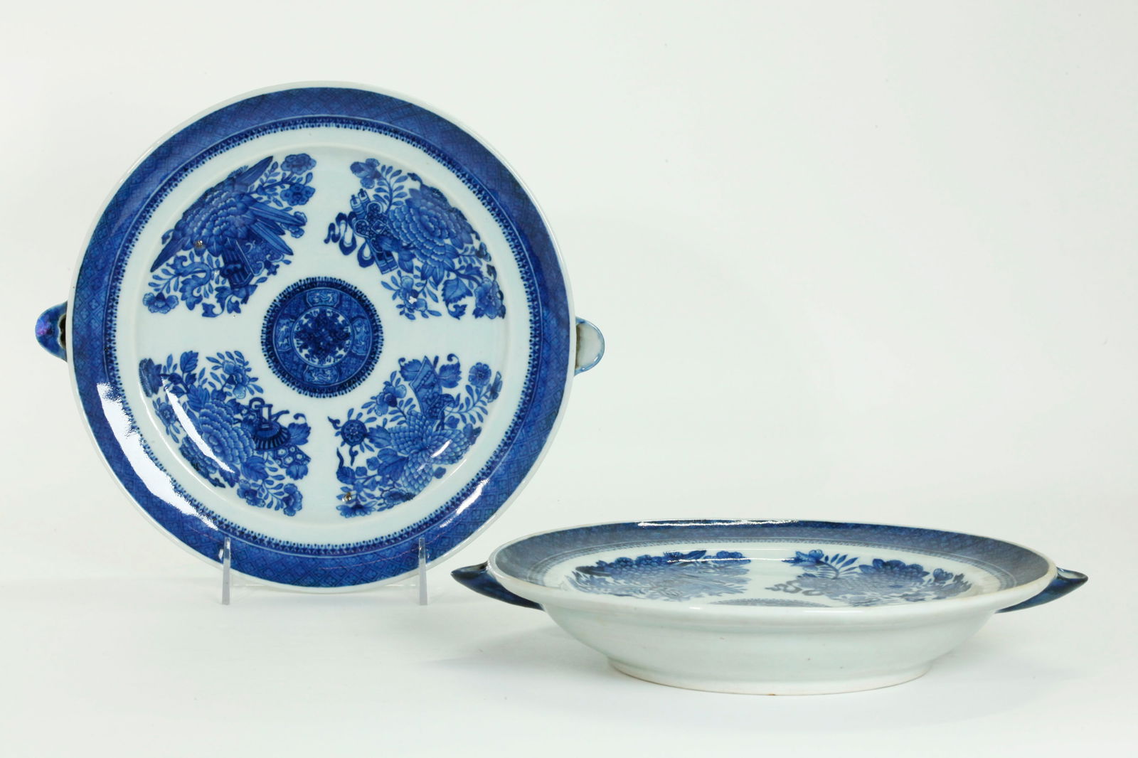 Pr Chinese 19th C Blue Fitzhugh Porcelain Warmers (1 of 5)