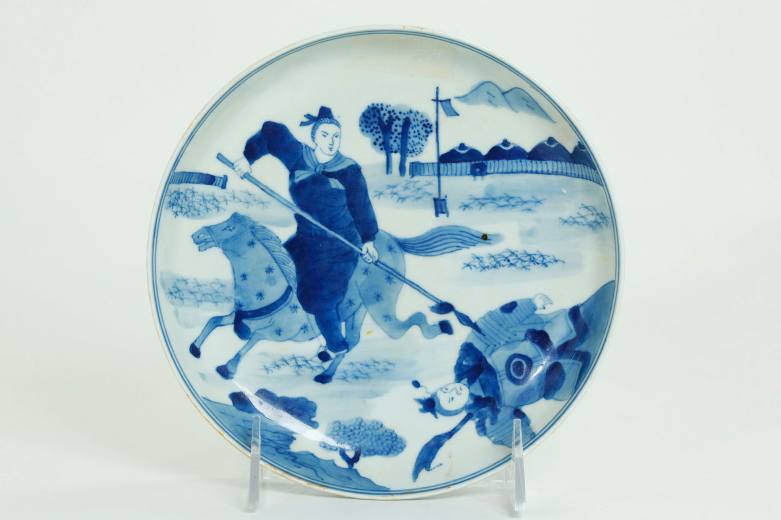Chinese Blue White Porcelain Military Small Plate (1 of 4)