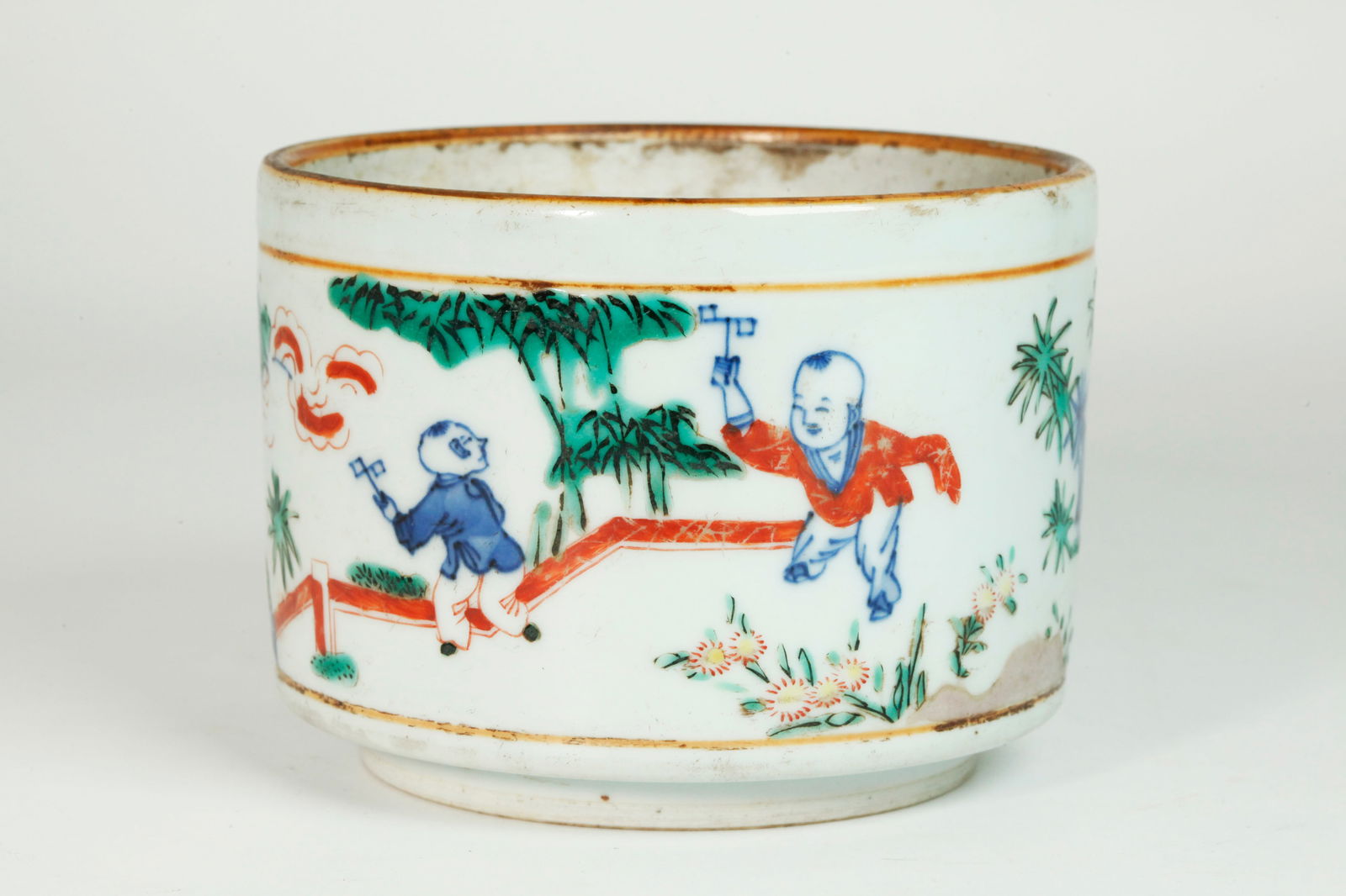 Chinese Wucai Porcelain Round Boys Censer (1 of 5)