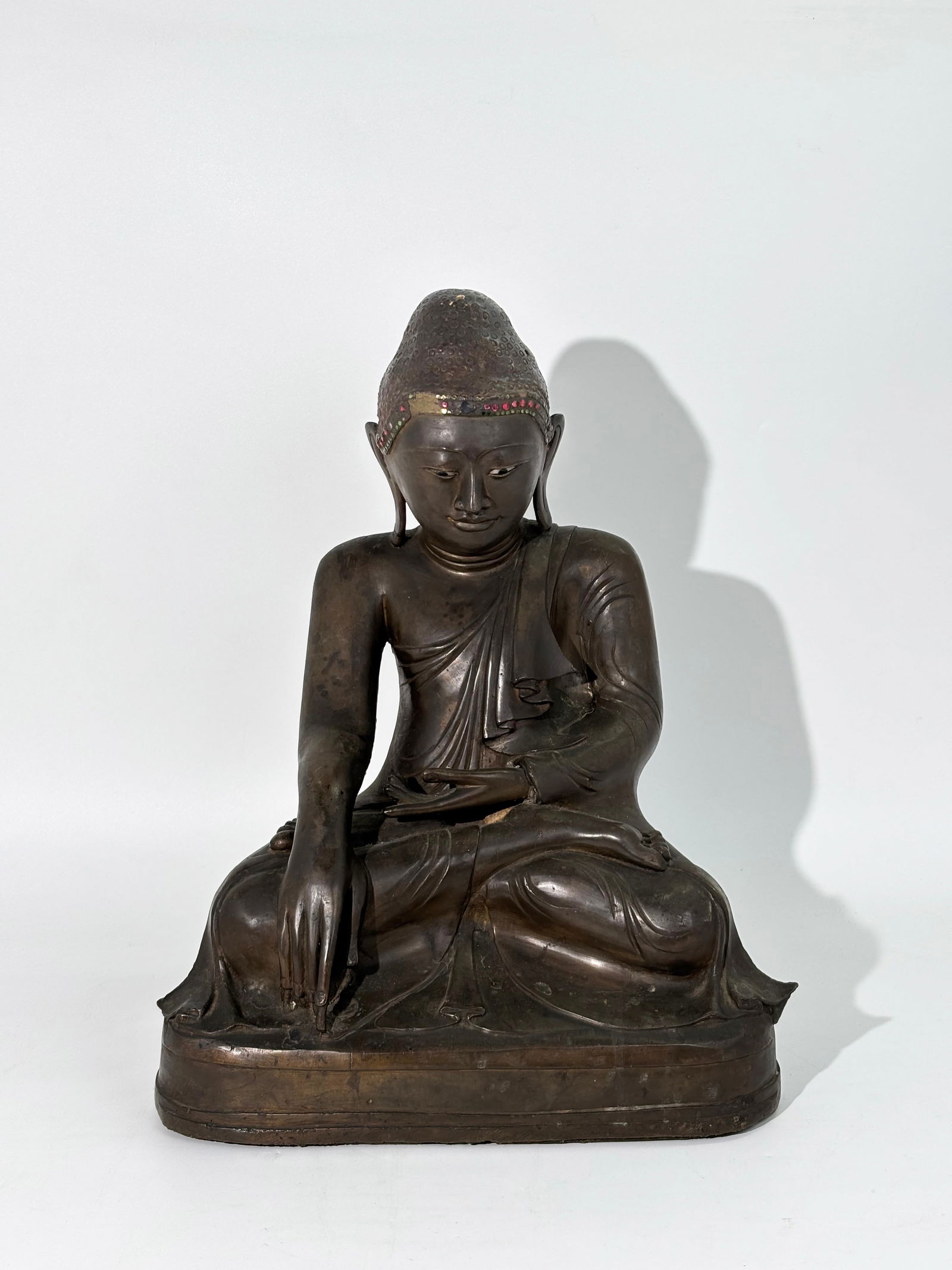 Thailand; Lg Bronze Seated Buddha Open Stand (1 of 5)