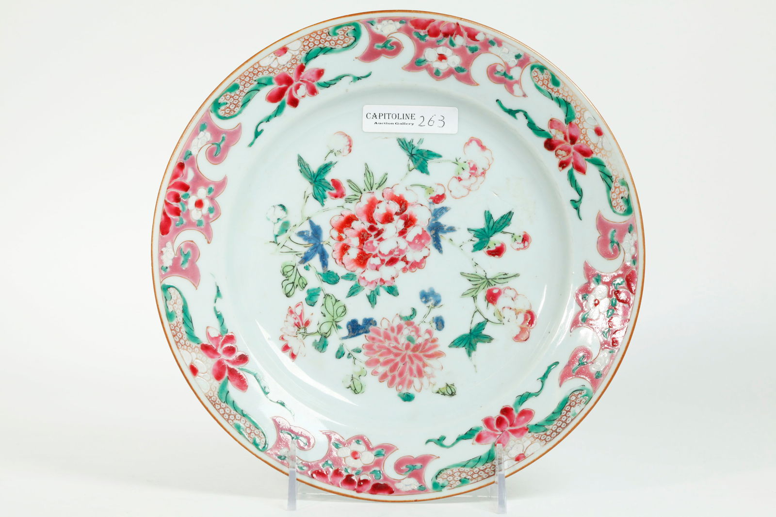 Chinese 18th C Famille Rose Porcelain Export Plate (1 of 6)