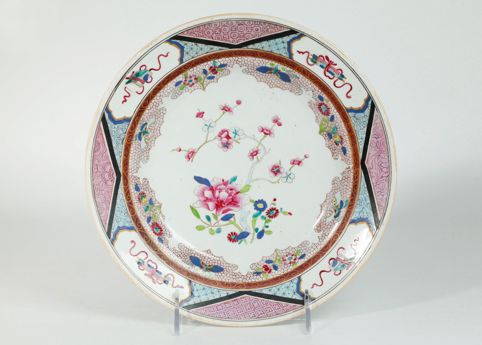 Chinese 18th C Famille Rose Export Porcelain Plate (1 of 6)