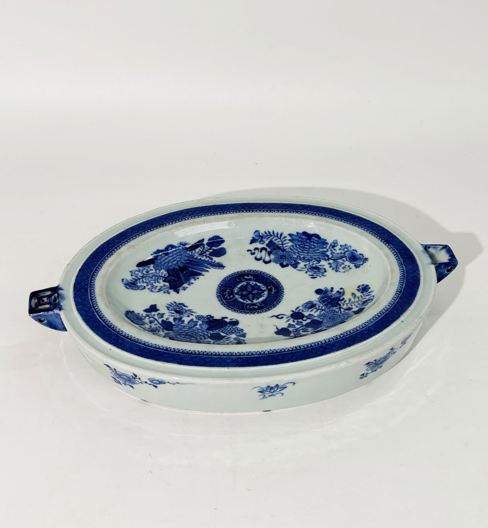 Chinese 19 C Blue Fitzhugh Porcelain Warming Dish (1 of 5)