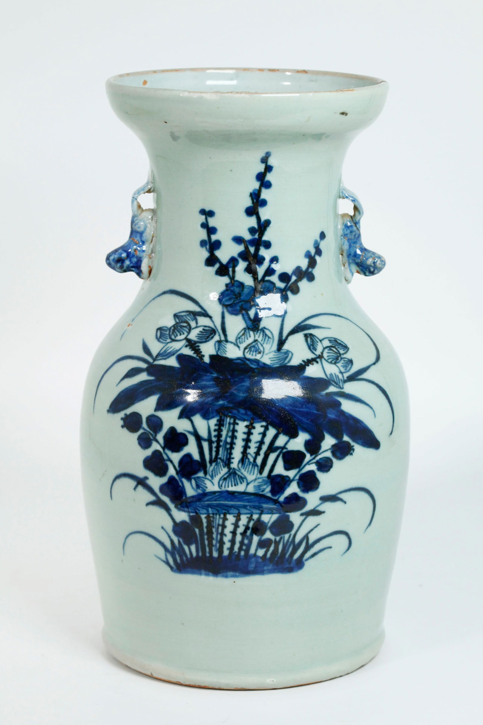 Sm Chinese Blue Pale Celadon Porcelain Vase (1 of 5)