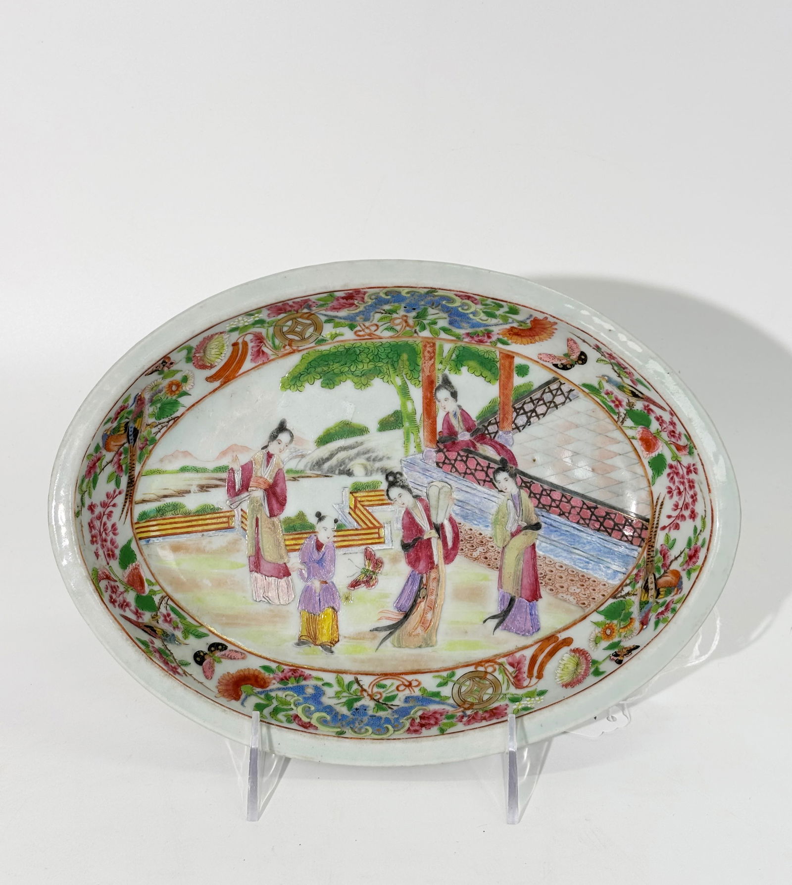 Chinese 19th C Famille Rose Porcelain Oval Tray (1 of 4)